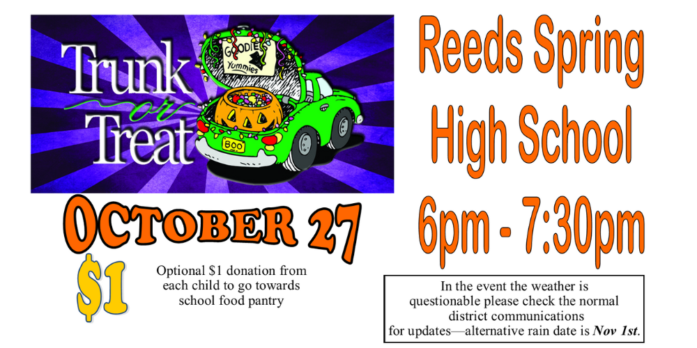 Trunk or Treat Scheduled for October 27